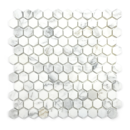 Calacatta Gold 1x1 Hexagon tiles wall