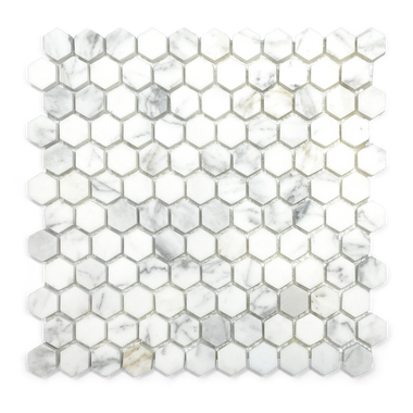 Calacatta Gold 1x1 Hexagon tiles wall