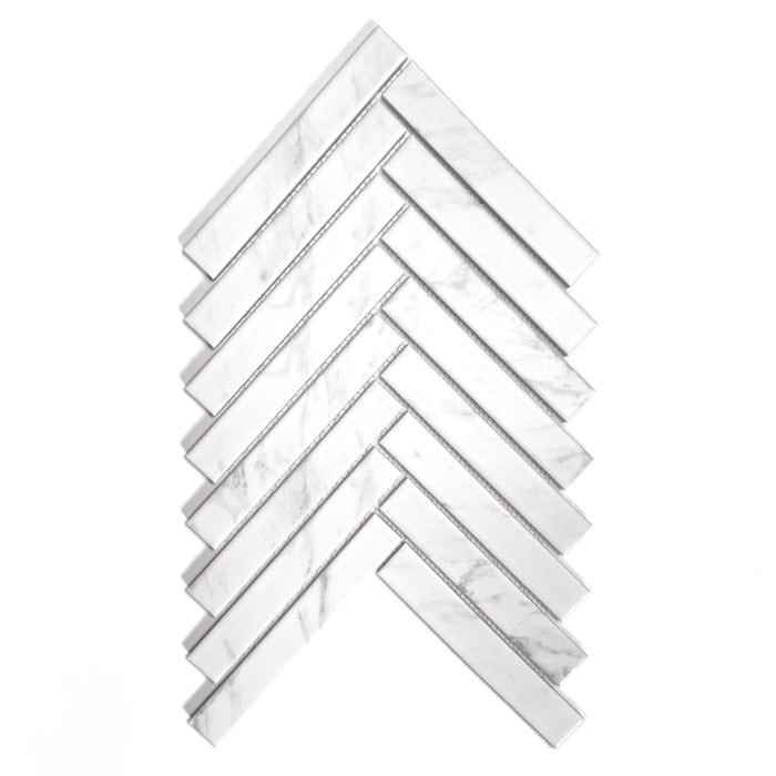 1" X 6" Recycled Glass Herringbone Mosaic