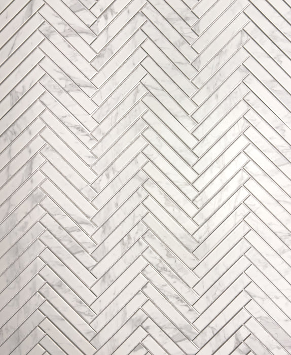 1" X 6" Recycled Glass Herringbone Mosaic