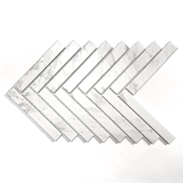 1" X 6" Recycled Glass Herringbone Mosaic