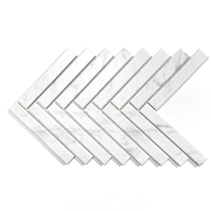 1" X 6" Recycled Glass Herringbone Mosaic