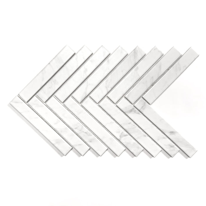 1" X 6" Recycled Glass Herringbone Mosaic