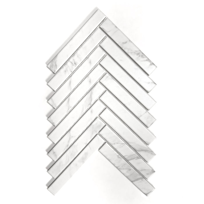 1" X 6" Recycled Glass Herringbone Mosaic