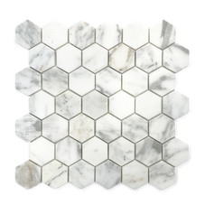 Calacatta Gold 2" X 2" Hexagon tiles floor