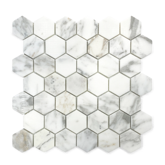 Calacatta Gold 2" X 2" Hexagon tiles floor