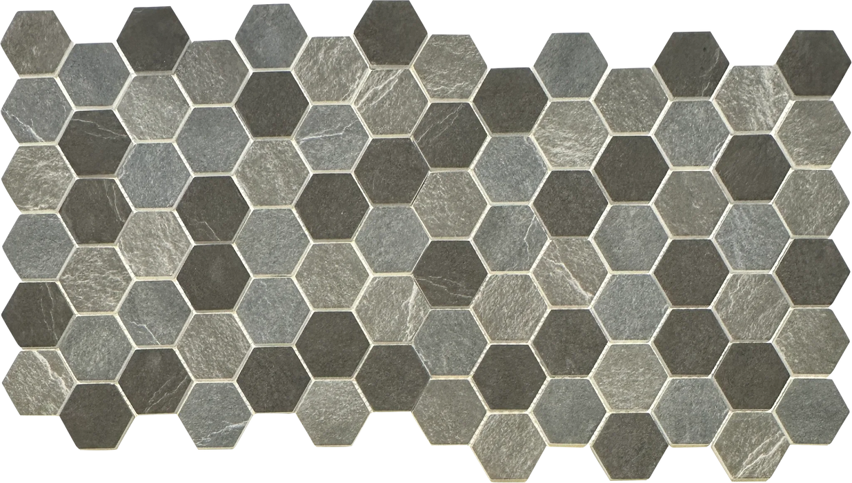 2 inch dark marble hexagon mosaic sheet 