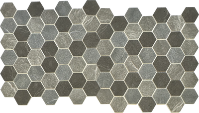 2 inch dark marble hexagon mosaic sheet 