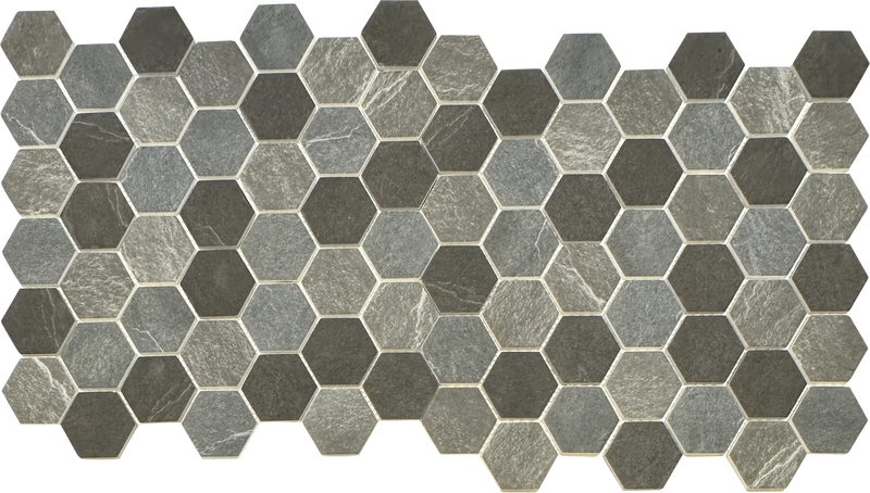 2 inch dark marble hexagon mosaic sheet 