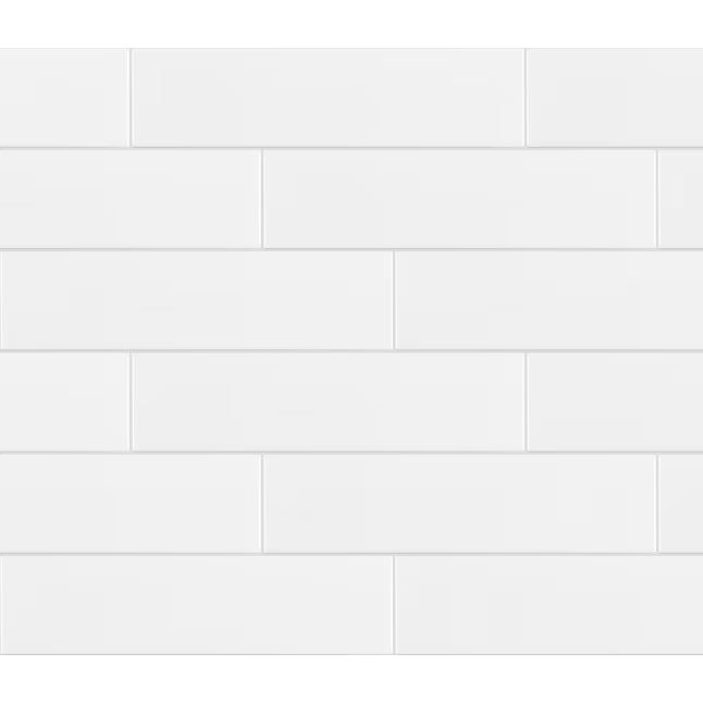 Soft White Glossy Subway Tile