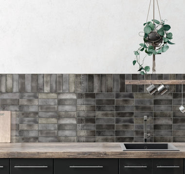 Amazonia carbon ceramic tiles wall