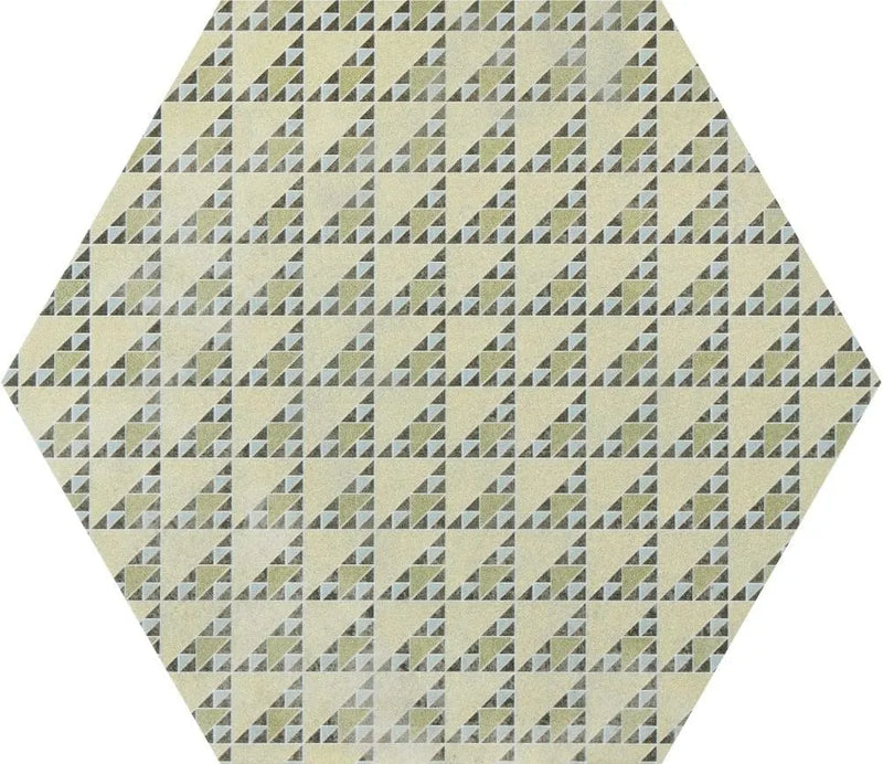 hexagon bloom tone gray base porcelain tiles floor