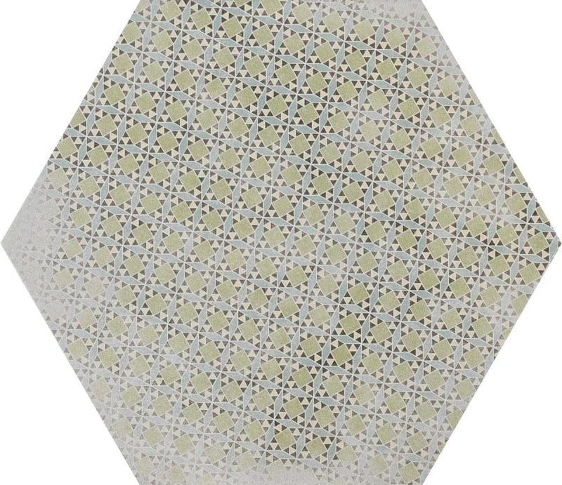 hexagon bloom tone gray base matte finish tiles floor