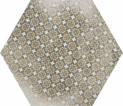 hexagon bloom tone gray base kitchen tiles floor