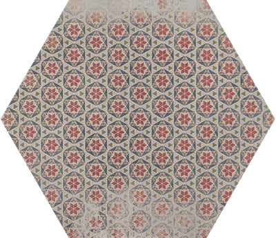 hexagon bloom tone gray base bathroom tiles floor