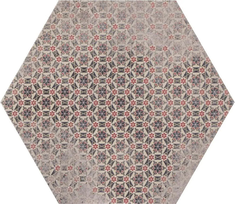 hexagon bloom colored motifs kitchen tiles