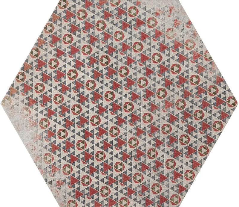 hexagon bloom colored motifs matte finish tiles floor