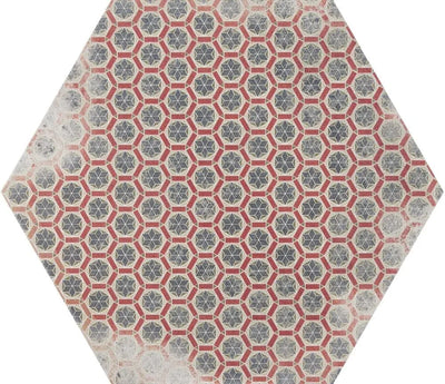 hexagon bloom grey tiles wall