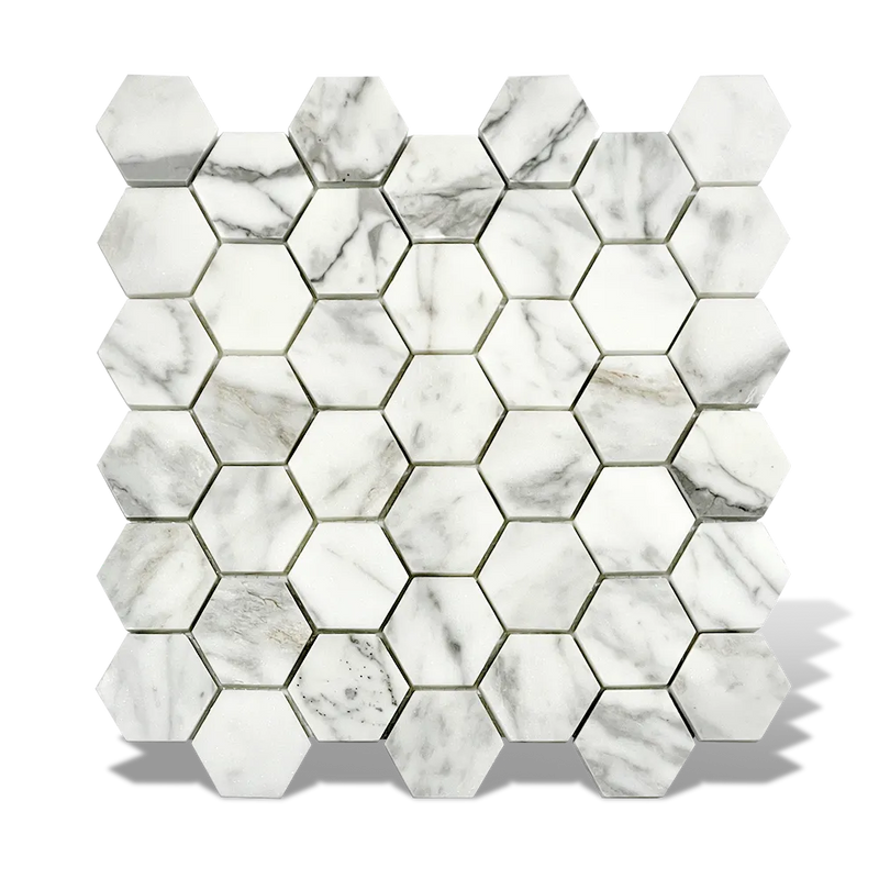 Calacatta Gold 2" X 2" Hexagon kitchen tiles floor