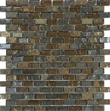 Glass and stone mosaic tiles