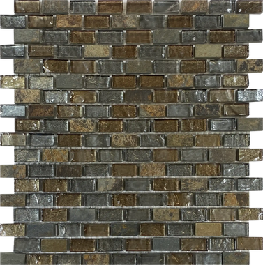 Glass and stone mosaic tiles