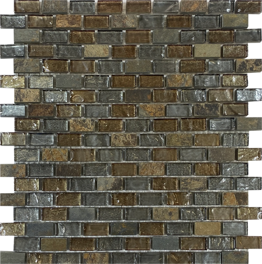 Glass and stone mosaic tiles