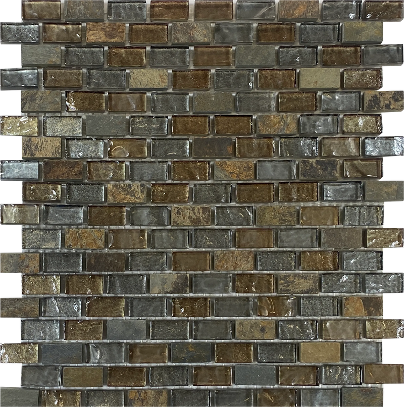 Glass and stone mosaic tiles