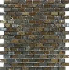 Glass and stone mosaic tiles