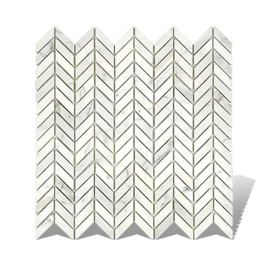 Calacatta Gold 1/2 x 1 Mini Chevron honed finish tiles