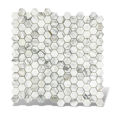 Calacatta Gold 2" X 2" Hexagon bahtroom tiles floor