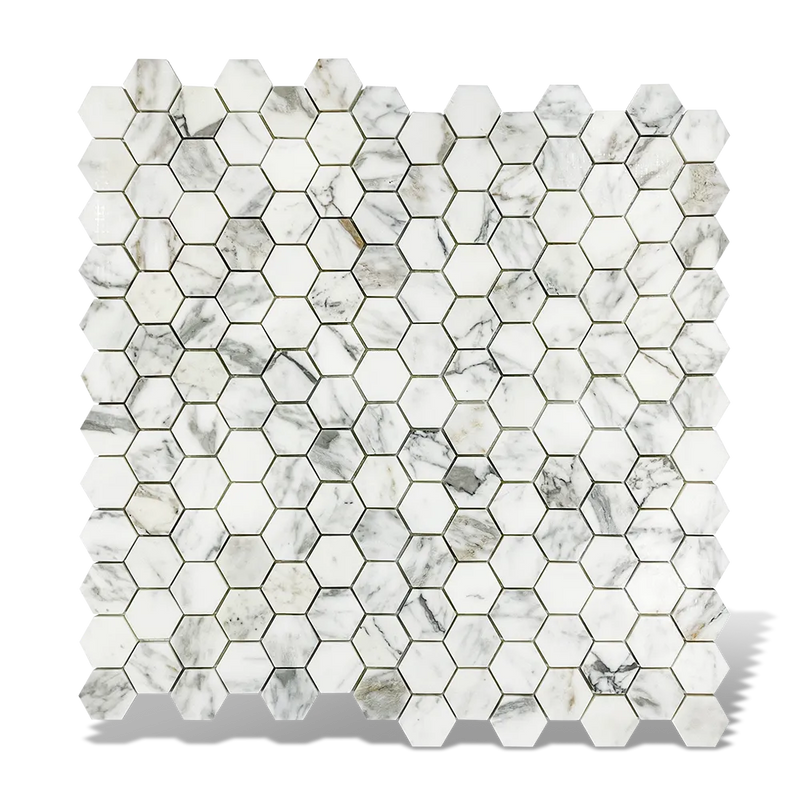 Calacatta Gold 2" X 2" Hexagon bahtroom tiles floor