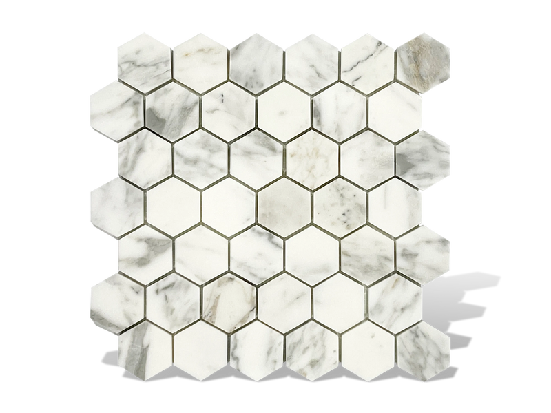 Calacatta Gold 2" X 2" Hexagon kitchen tiles wall