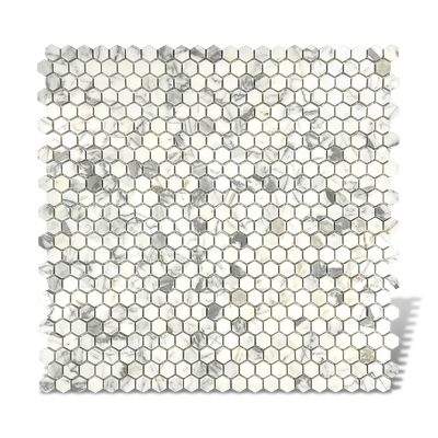 Calacatta Gold 1x1 Hexagon kitchen tiles floor