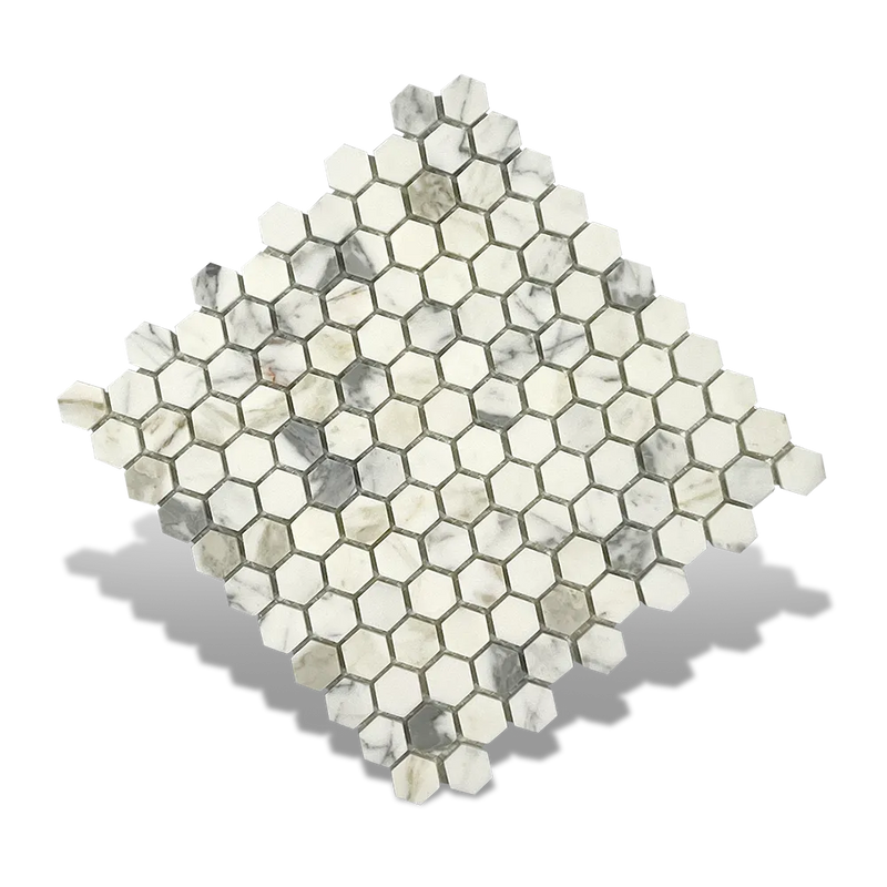 Calacatta Gold 1x1 Hexagon kitchen tiles wall