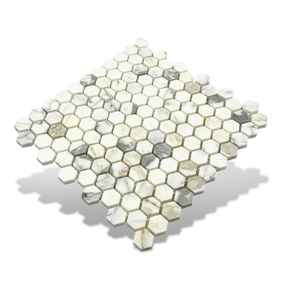 Calacatta Gold 1x1 Hexagon bathroom tiles wall