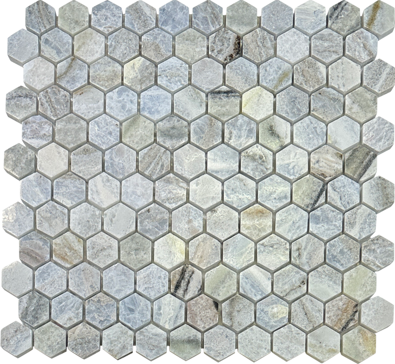 Blue Valley 1" Hexagon Mosaic