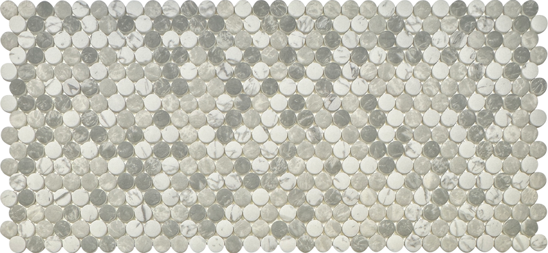 Light Marble Penny Round Mosaic