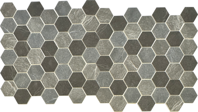 2" Dark Marble Hexagon Mosaic