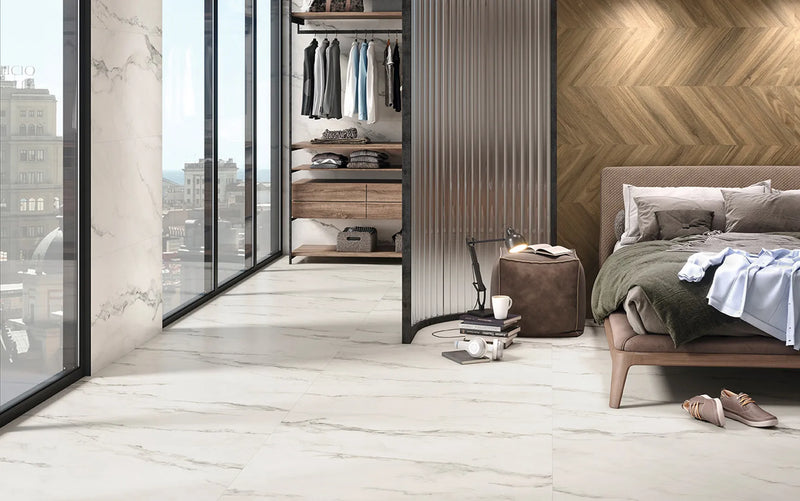 Insignia White Marble bathroom tiles floor