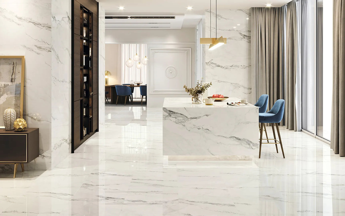 Best Insignia White Marble tiles wall