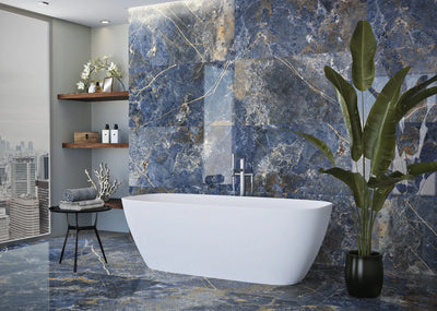 Icaro Blue Pulido Floor and Wall bathroom tiles