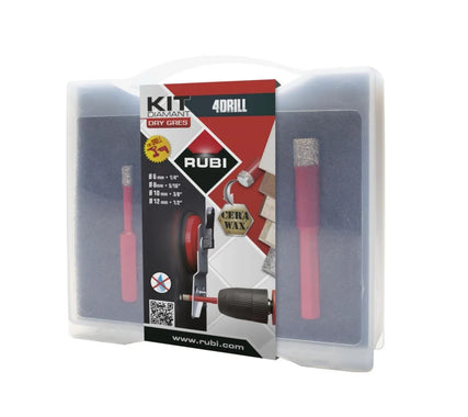 Rubi Drygres 4Drill Kit for ceramic, porcelain, marble and granite tiles