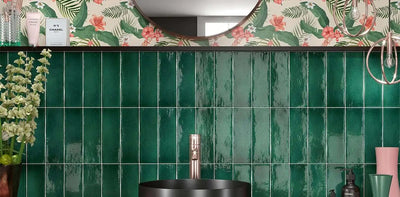 Vermont green bathroom tiles wall