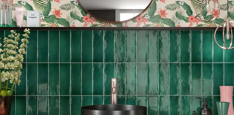 Vermont green bathroom tiles wall