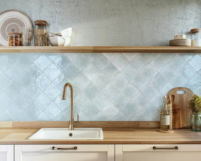 agadir aqua porcelain kitchen wall tile