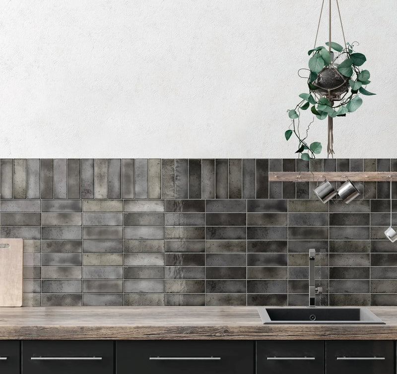 amazonia carbon ceramic kitchen wall tile