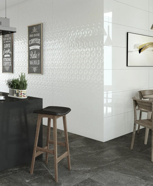 austral blanco ceramic white wall tiles in restaurant