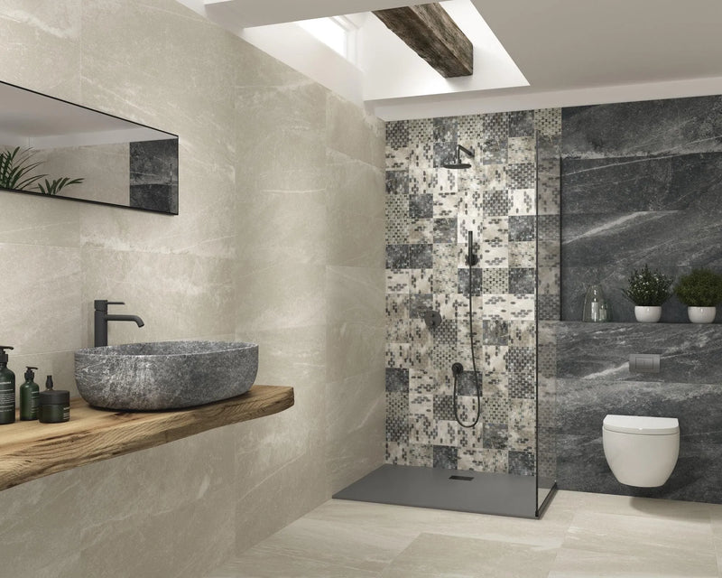 bliss stone look tile bathroom wall