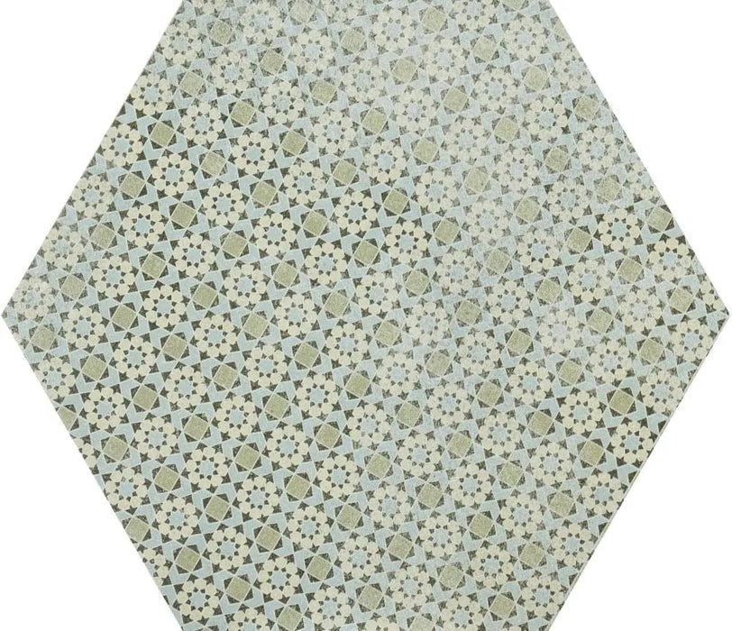 bloom garden hexagon green porcelain floor tiles
