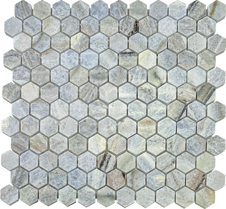 blue valley marble 1 inch hexagon tiles